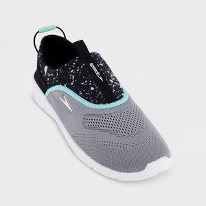 NEW Speedo Womens Black Gray Size S 5/6 Water Shoes Slip On